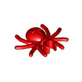 레고 부품 거미 빨간색 Red Spider with Round Abdomen and Clip 4593768