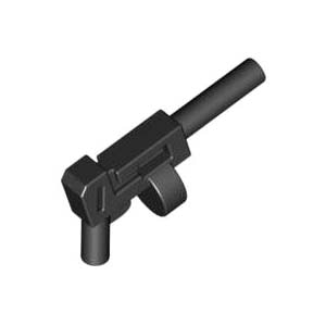 레고 부품 무기 기관 단총 토미건 검정색 Black Minifigure Weapon Gun, Pistol Automatic Long Barrel and Round Magazine (Tommy Gun) 4549989