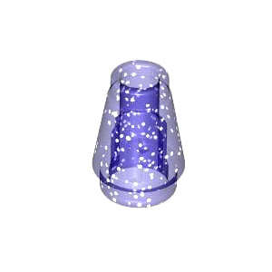 레고 부품 원뿔 반짝반짝 투명 퍼플 Glitter Trans-Purple Cone 1 x 1 with Top Groove 6093750