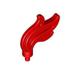 레고 부품 깃털 빨간색 Red Minifigure, Plume Feather Triple Compact / Flame / Water 4540552