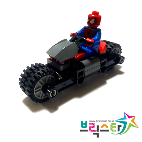 레고 피규어 슈퍼히어로 스파이더맨와 스파이더 사이클 조립 완성품 세트 Spider-Man - Black Web Pattern 76004