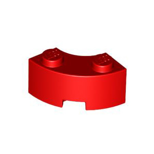 레고 부품 원형 브릭 코너 빨간색 Red Brick, Round Corner 2 x 2 Macaroni with Stud Notch and Reinforced Underside 4567445