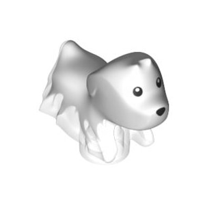 레고 부품 동물 개 Trans-Clear Dog, Ghost with Marbled White Pattern (Spencer) 6271329
