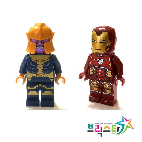 레고 피규어 슈퍼히어로 아이언맨 타노스 세트 Iron Man with Silver Hexagon on Chest , Thanos
