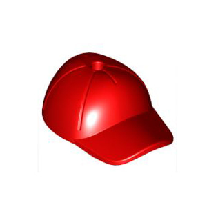 레고 부품 야구 모자 빨간색 Red Minifigure, Headgear Cap - Short Curved Bill with Seams and Hole on Top 6032178
