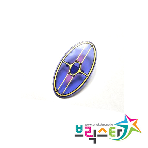 레고 부품 스타워즈 건간 방패 투명 퍼플 Trans-Purple Minifigure, Shield Elliptical with SW Gungan Patrol Shield with Dark Pink Glow in Center Pattern