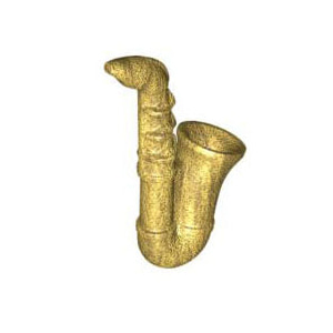 레고 부품 색소폰 진주빛 골드 Pearl Gold Minifigure Utensil Saxophone 6038163