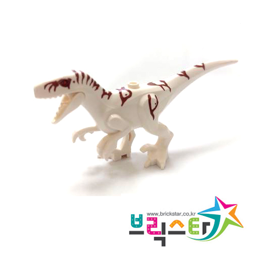 [특가할인SALE]레고 부품 동물 공룡 흰색 아트로시랩터 White Dinosaur Atrociraptor with Reddish Brown Markings and Red Eyes Pattern