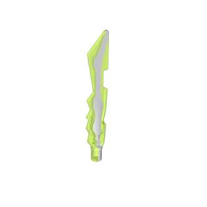 레고 부품 무기 칼날 투명 밝은 녹색 Trans-Bright Green Minifigure Weapon Sword Jagged Edges with Marbled White Pattern 6116913