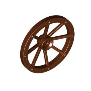 레고 부품 마차 바퀴 적갈색 Reddish Brown Wheel Wagon Large 33mm D., Hole Notched for Wheels Holder Pin 4211279