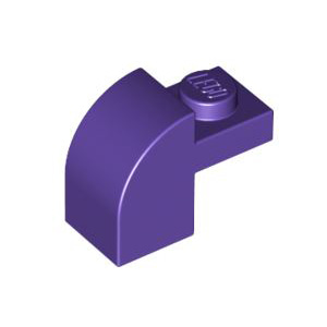 레고 부품 변형 브릭 다크 퍼플 Dark Purple Brick, Modified 1 x 2 x 1 1/3 with Curved Top 4224935