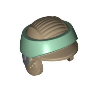 [특가할인SALE]레고 부품 스타워즈 저항군 헬멧 Dark Tan Minifigure, Headgear Helmet SW Rebel Commando with Sand Green Band Pattern 4550303