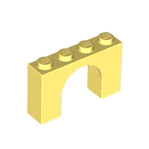 레고 부품 아치형 브릭 밝은빛 노란색 Bright Light Yellow Brick, Arch 1 x 4 x 2 6102580